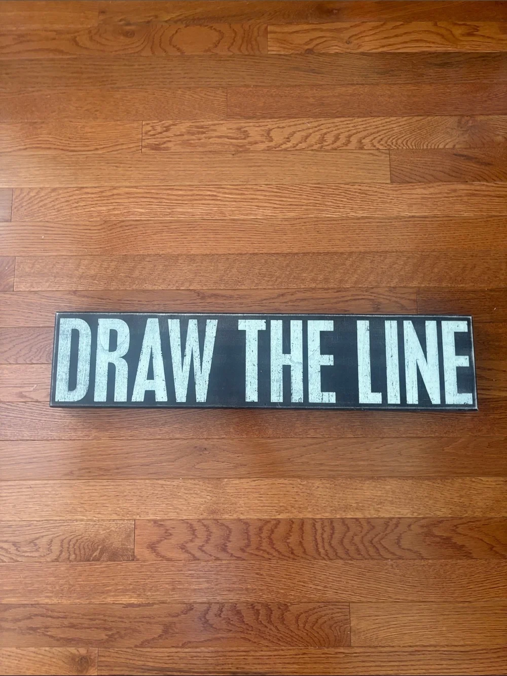 Primitives by Kathy Draw The Line Black & Cream Box Wall/Free standing Art Sign
